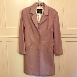 Lavender leather coat xs very good used condition.